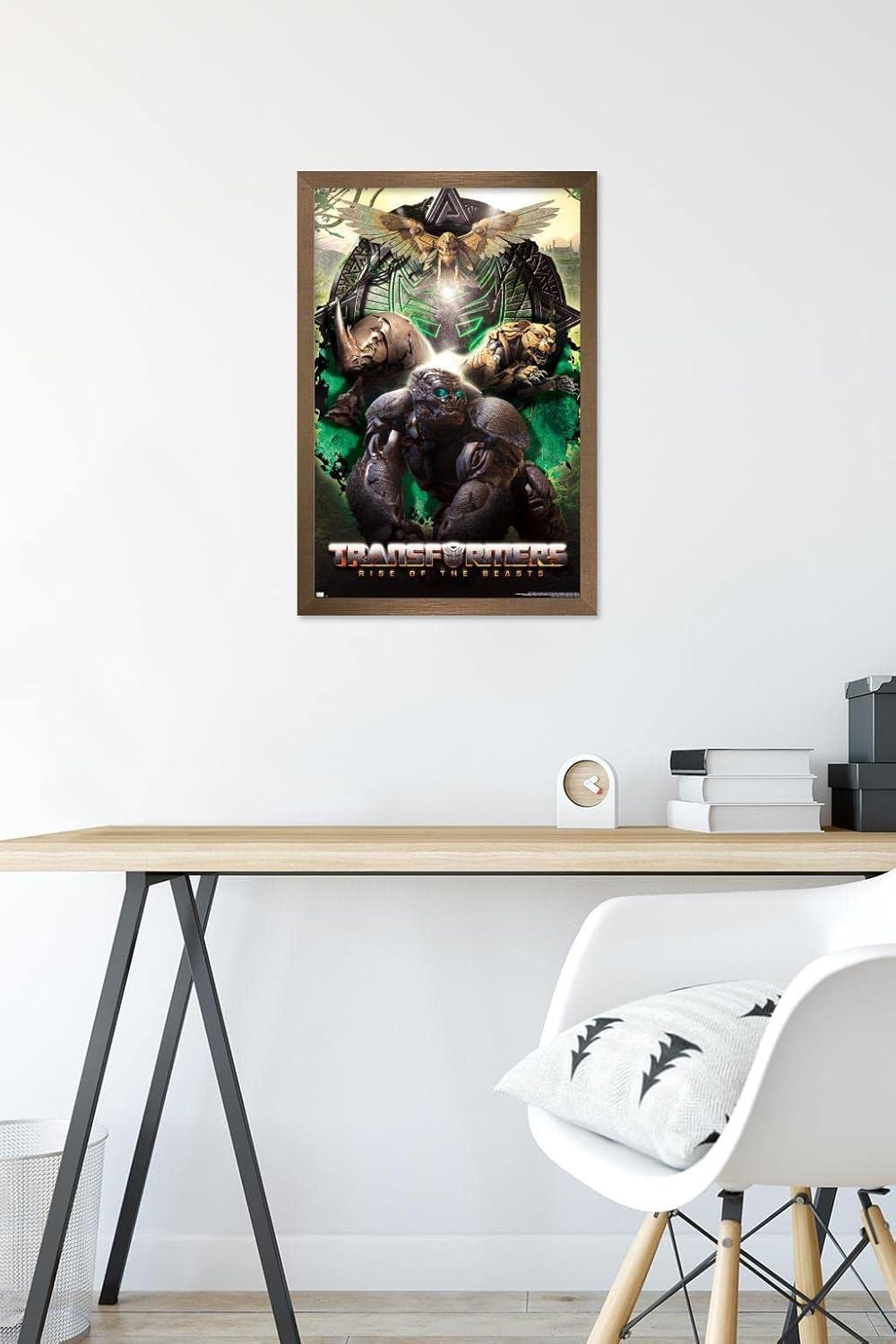 image:imageHasbro Transformers Rise of the Beasts Maximals Wall Poster 34Lquot x 224Wquot Mahogany Framed VersionBronze Framed Version