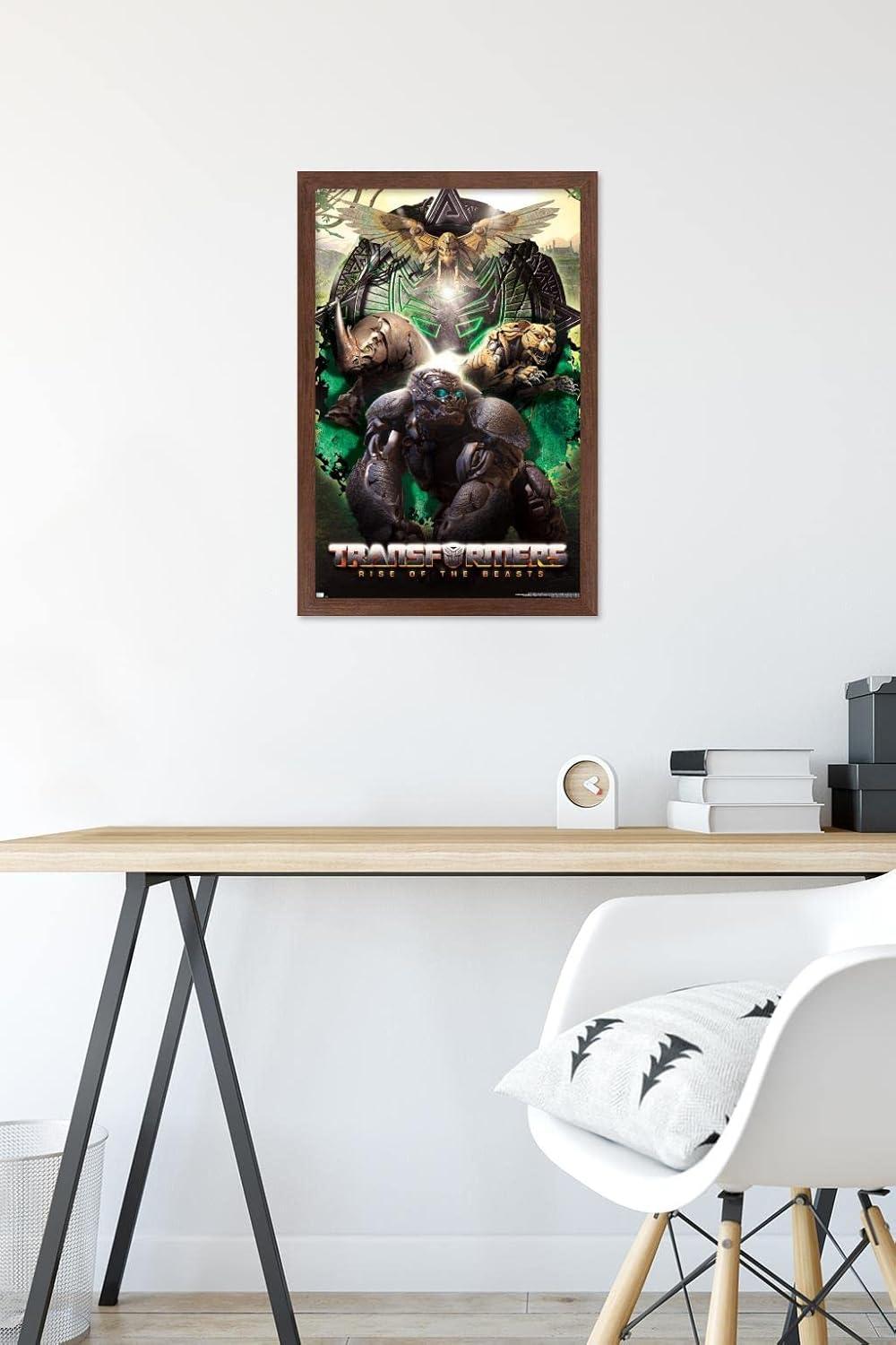 image:imageHasbro Transformers Rise of the Beasts Maximals Wall Poster 34Lquot x 224Wquot Mahogany Framed VersionMahogany Framed Version