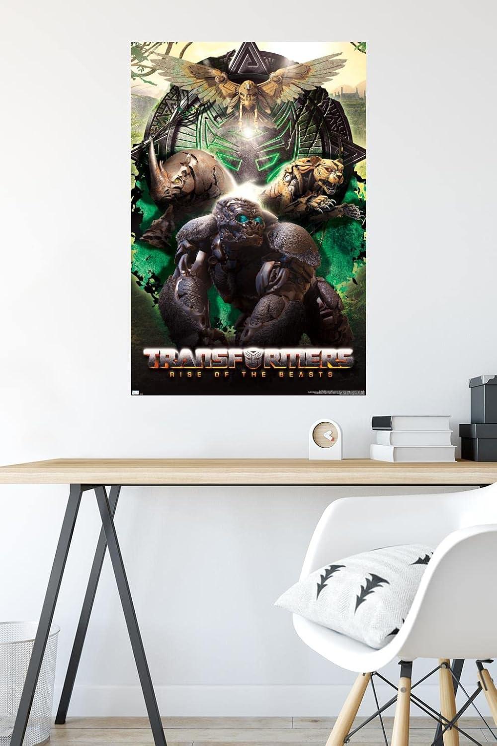 image:imageHasbro Transformers Rise of the Beasts Maximals Wall Poster 34Lquot x 224Wquot Mahogany Framed VersionPremium Unframed Version