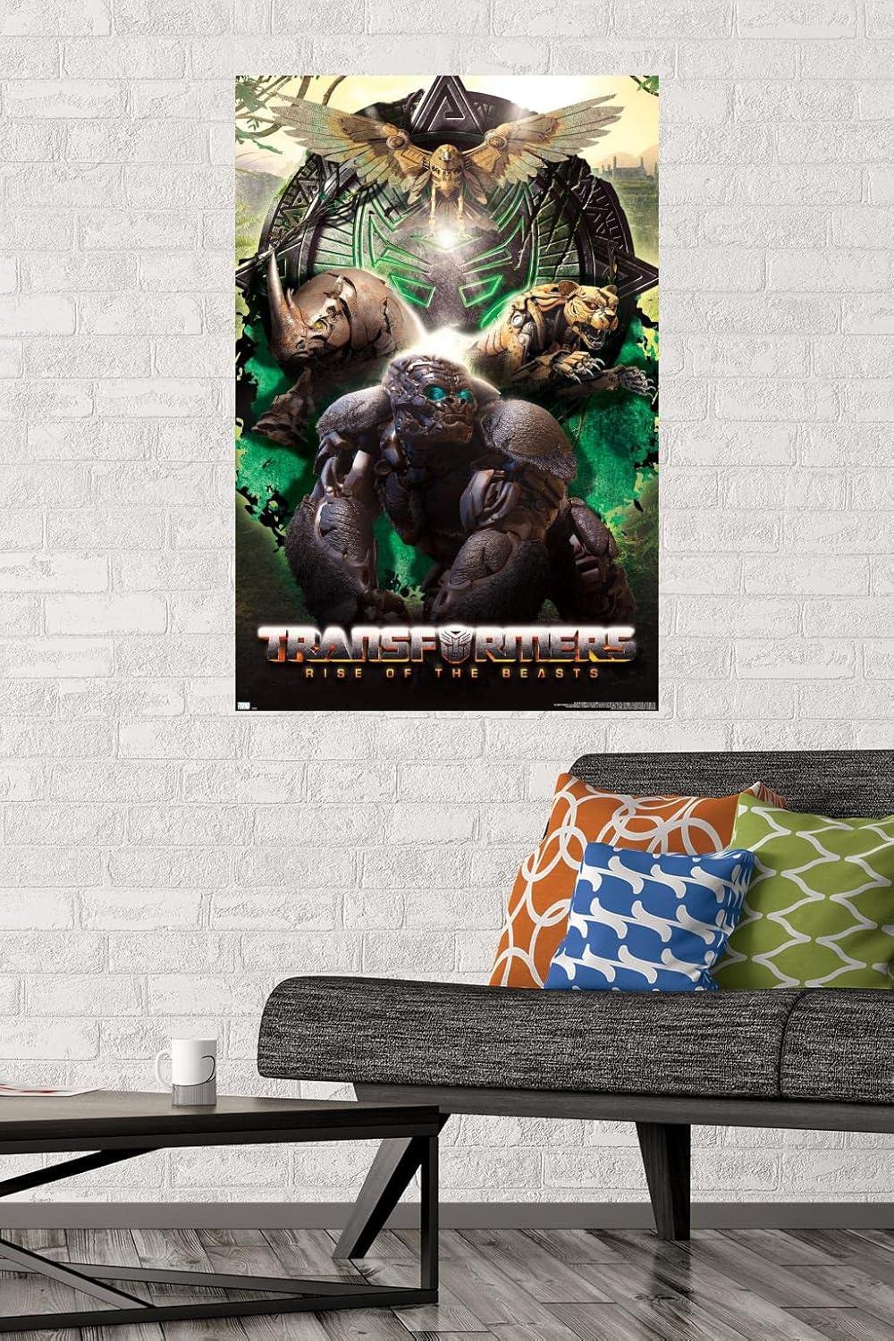 image:imageHasbro Transformers Rise of the Beasts Maximals Wall Poster 34Lquot x 224Wquot Mahogany Framed VersionPremium Unframed Version