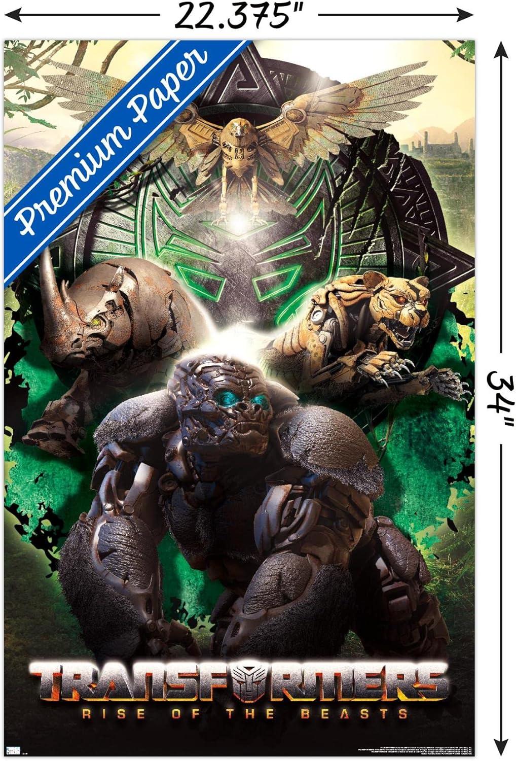 image:imageHasbro Transformers Rise of the Beasts Maximals Wall Poster 34Lquot x 224Wquot Mahogany Framed VersionPremium Unframed Version