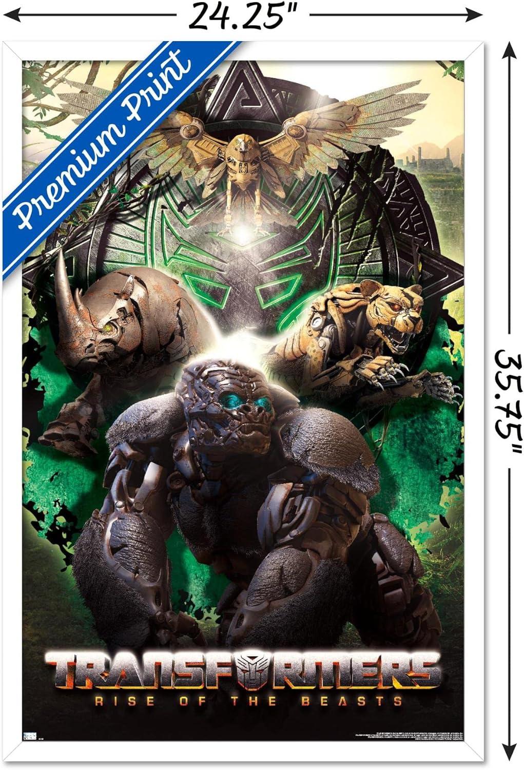 image:imageHasbro Transformers Rise of the Beasts Maximals Wall Poster 34Lquot x 224Wquot Mahogany Framed VersionWhite Framed Version