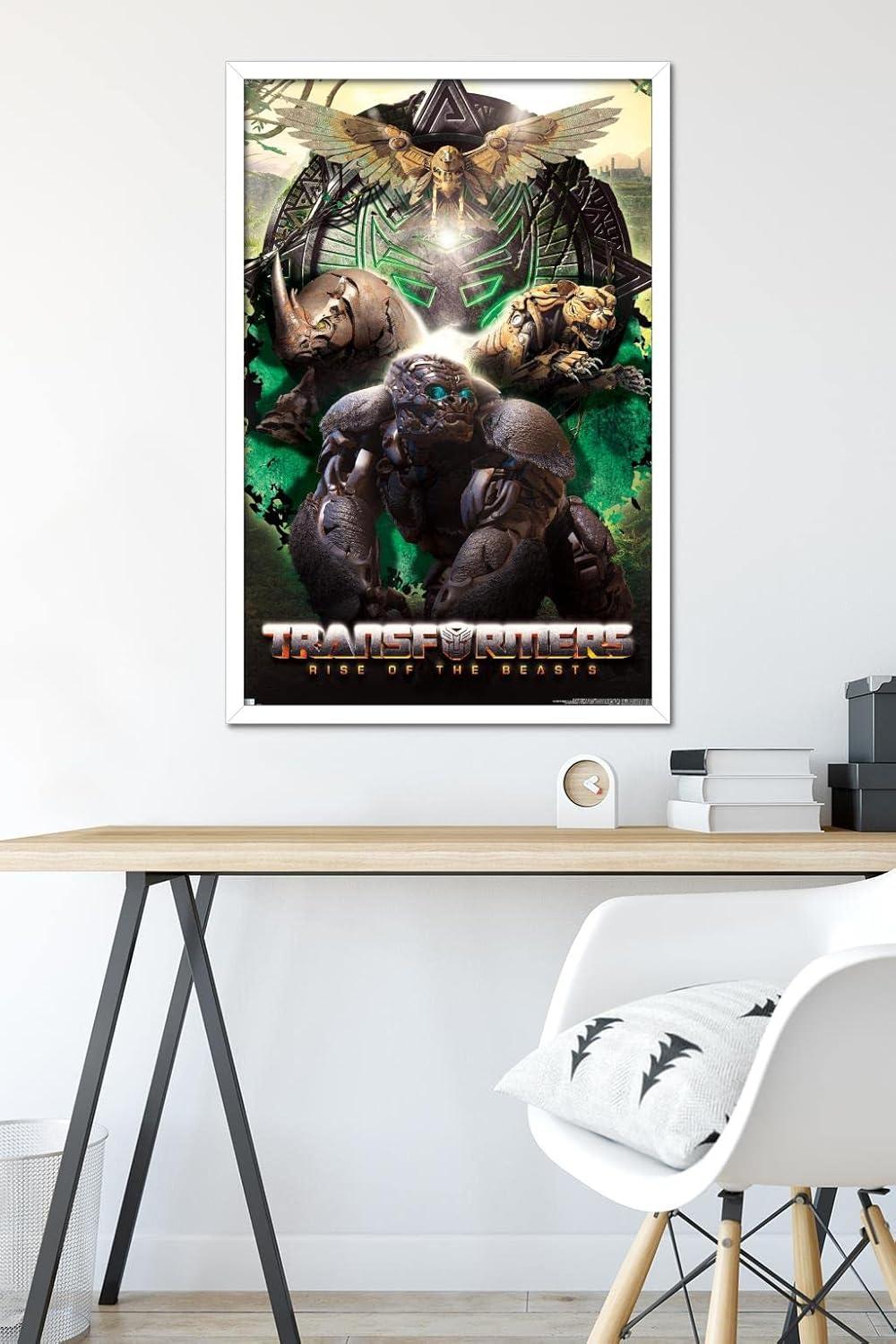 image:imageHasbro Transformers Rise of the Beasts Maximals Wall Poster 34Lquot x 224Wquot Mahogany Framed VersionWhite Framed Version