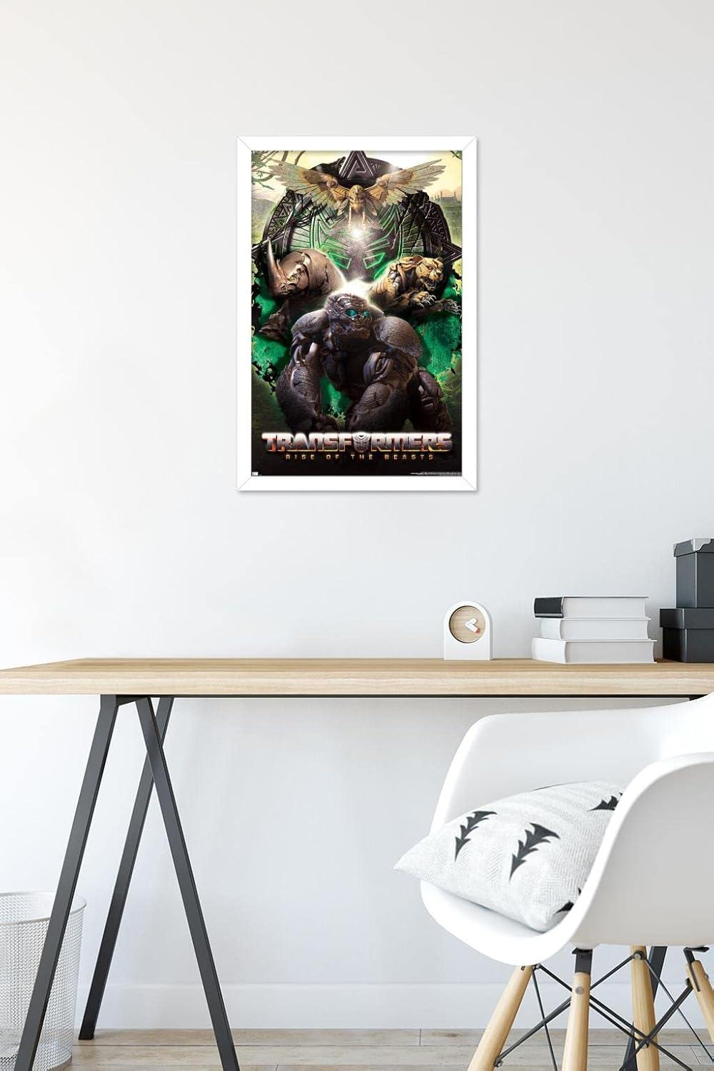 image:imageHasbro Transformers Rise of the Beasts Maximals Wall Poster 34Lquot x 224Wquot Mahogany Framed VersionWhite Framed Version