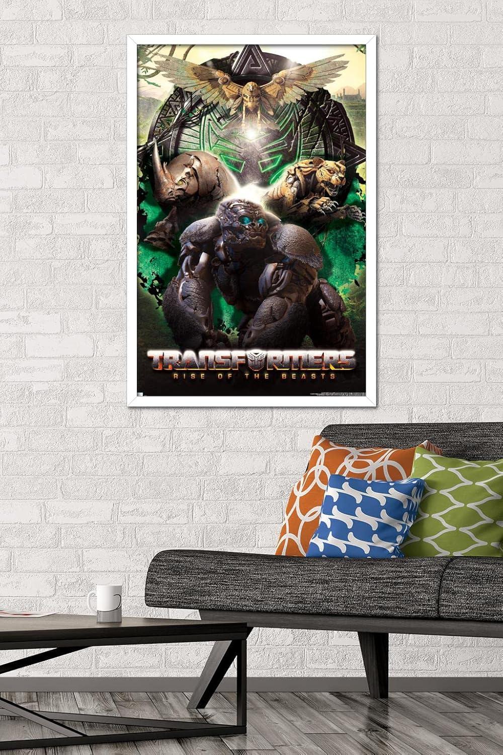 image:imageHasbro Transformers Rise of the Beasts Maximals Wall Poster 34Lquot x 224Wquot Mahogany Framed VersionWhite Framed Version