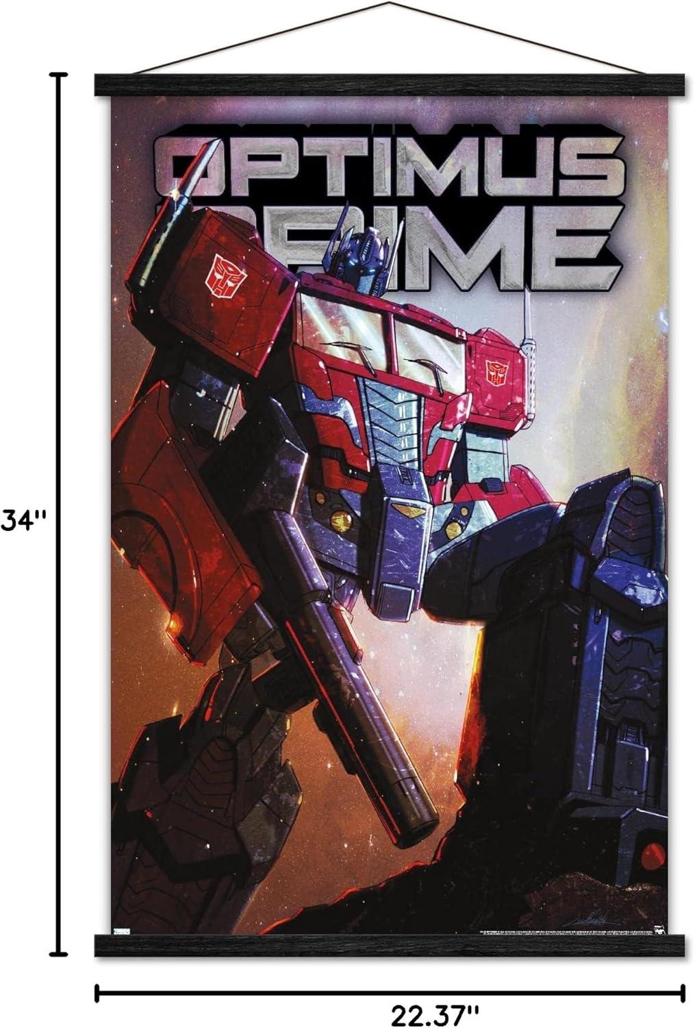 image:imageTrends International Hasbro Transformers Optimus Prime Wall Poster 2237quot x 3400quot Print and Beechwood Hanger BundlePrint and Black Hanger Bundle