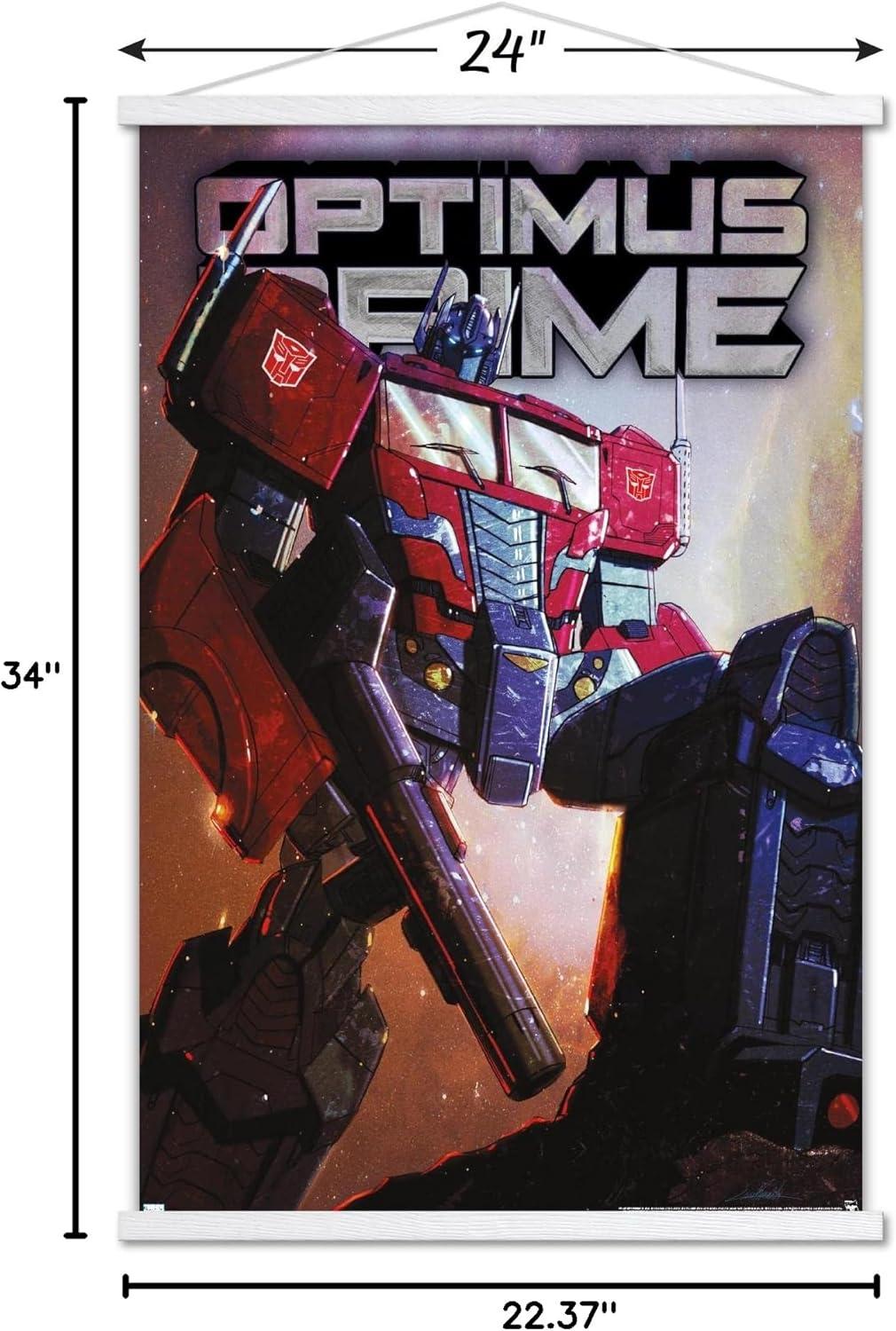 image:imageTrends International Hasbro Transformers Optimus Prime Wall Poster 2237quot x 3400quot Print and Beechwood Hanger BundlePrint and White Hanger Bundle