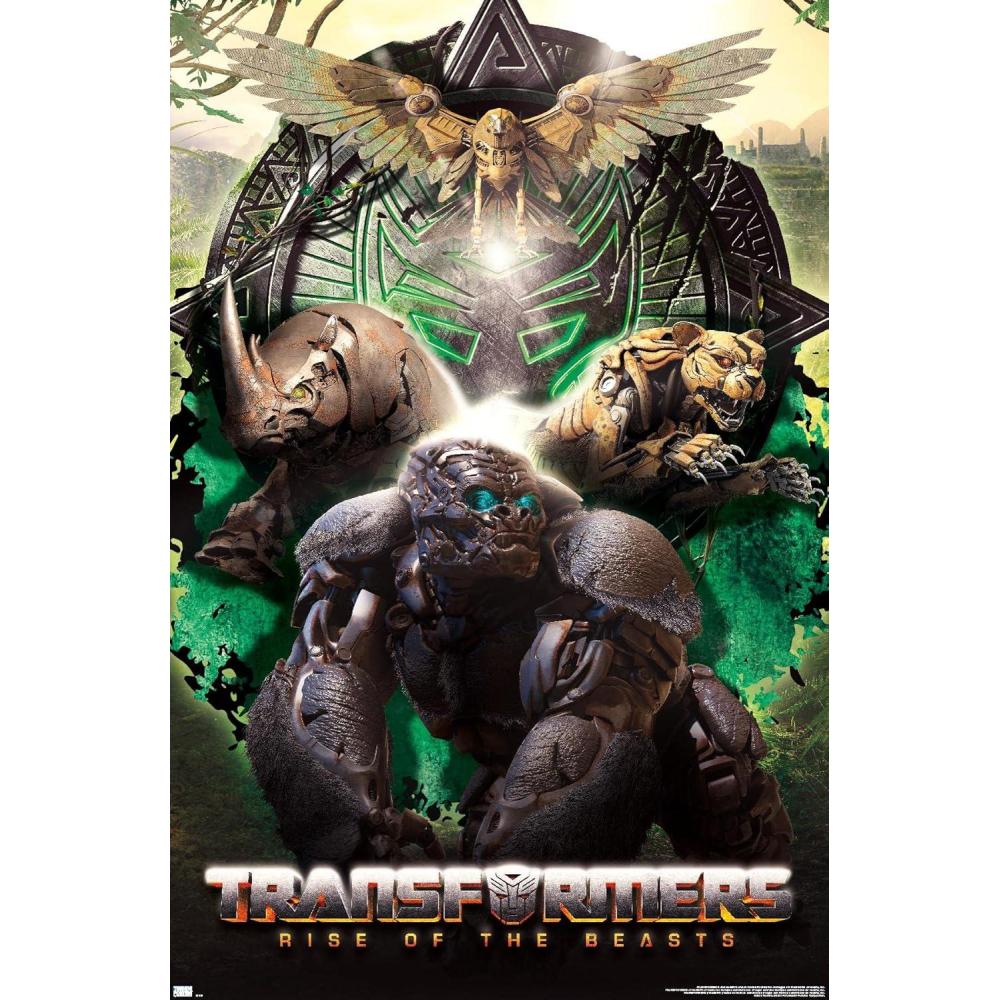 image:imageHasbro Transformers Rise of the Beasts Maximals Wall Poster 34Lquot x 224Wquot Mahogany Framed VersionPremium Unframed Version