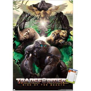 Hasbro Transformers: Rise of the Beasts – Maximals Wall Poster, 34L” x 22.4W”, Mahogany Framed Version(Premium Poster & Mount Bundle)