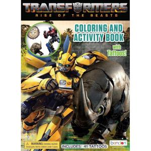 Transformers: Rise of the Beasts 48-Page Coloring Book with Temporary Tattoos, Bendon Hasbro 53170