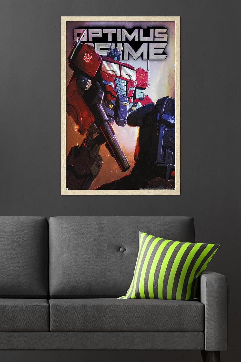 image:imageHasbro Transformers Optimus Prime Wall Poster 34Lquot x 224Wquot Poster ampamp Clip BundleBlonde Framed Version