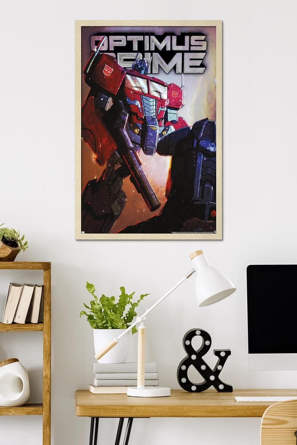 image:imageHasbro Transformers Optimus Prime Wall Poster 34Lquot x 224Wquot Poster ampamp Clip BundleBlonde Framed Version