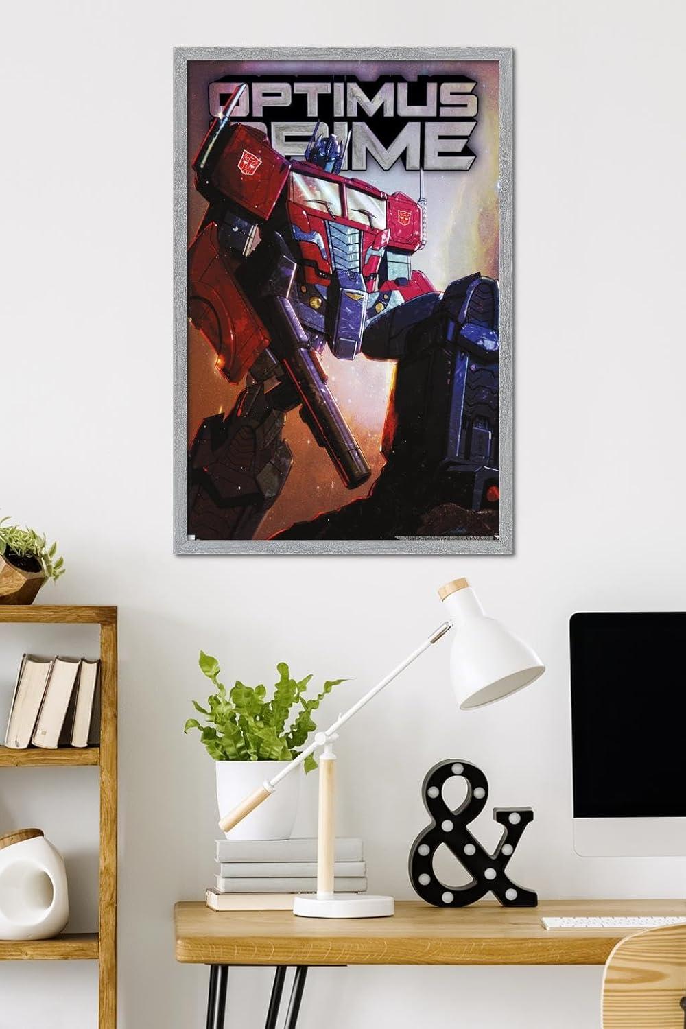 image:imageHasbro Transformers Optimus Prime Wall Poster 34Lquot x 224Wquot Poster ampamp Clip BundleGray Framed Version