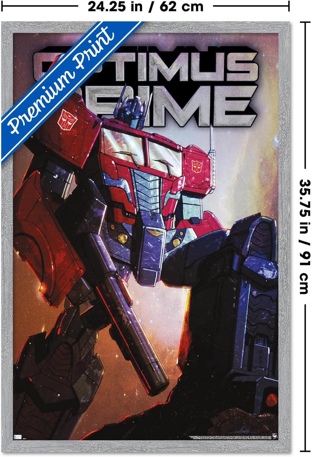 image:imageHasbro Transformers Optimus Prime Wall Poster 34Lquot x 224Wquot Poster ampamp Clip BundleGray Framed Version