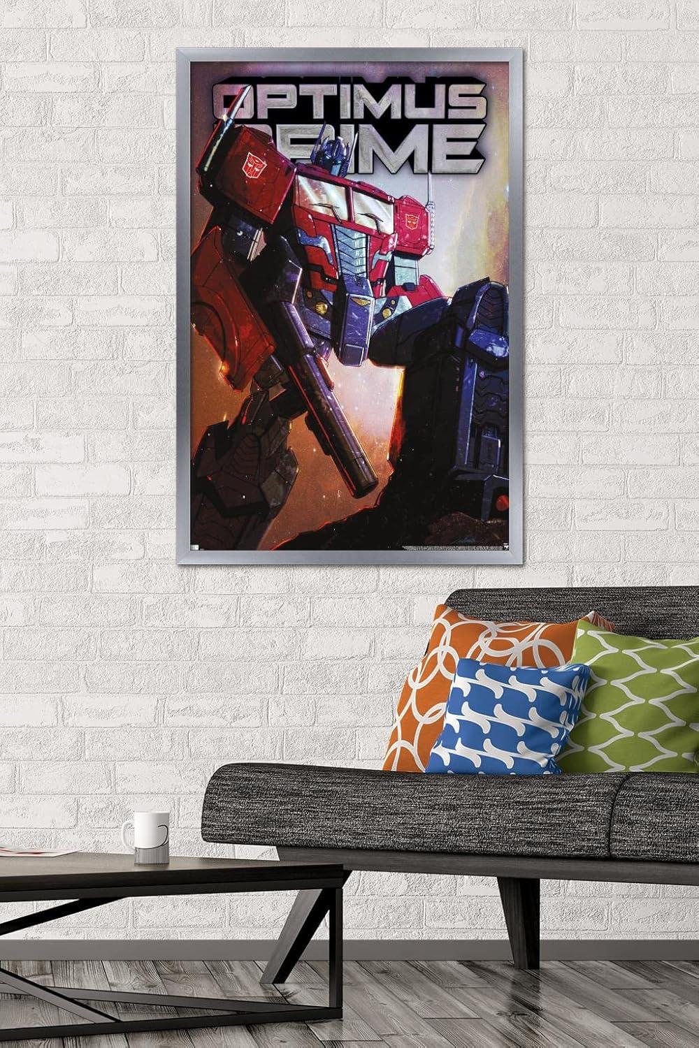 image:imageHasbro Transformers Optimus Prime Wall Poster 34Lquot x 224Wquot Poster ampamp Clip BundleSilver Framed Version