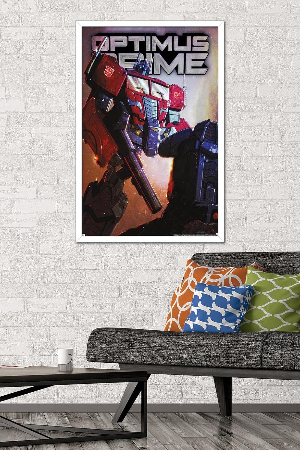 image:imageHasbro Transformers Optimus Prime Wall Poster 34Lquot x 224Wquot Poster ampamp Clip BundleWhite Framed Version