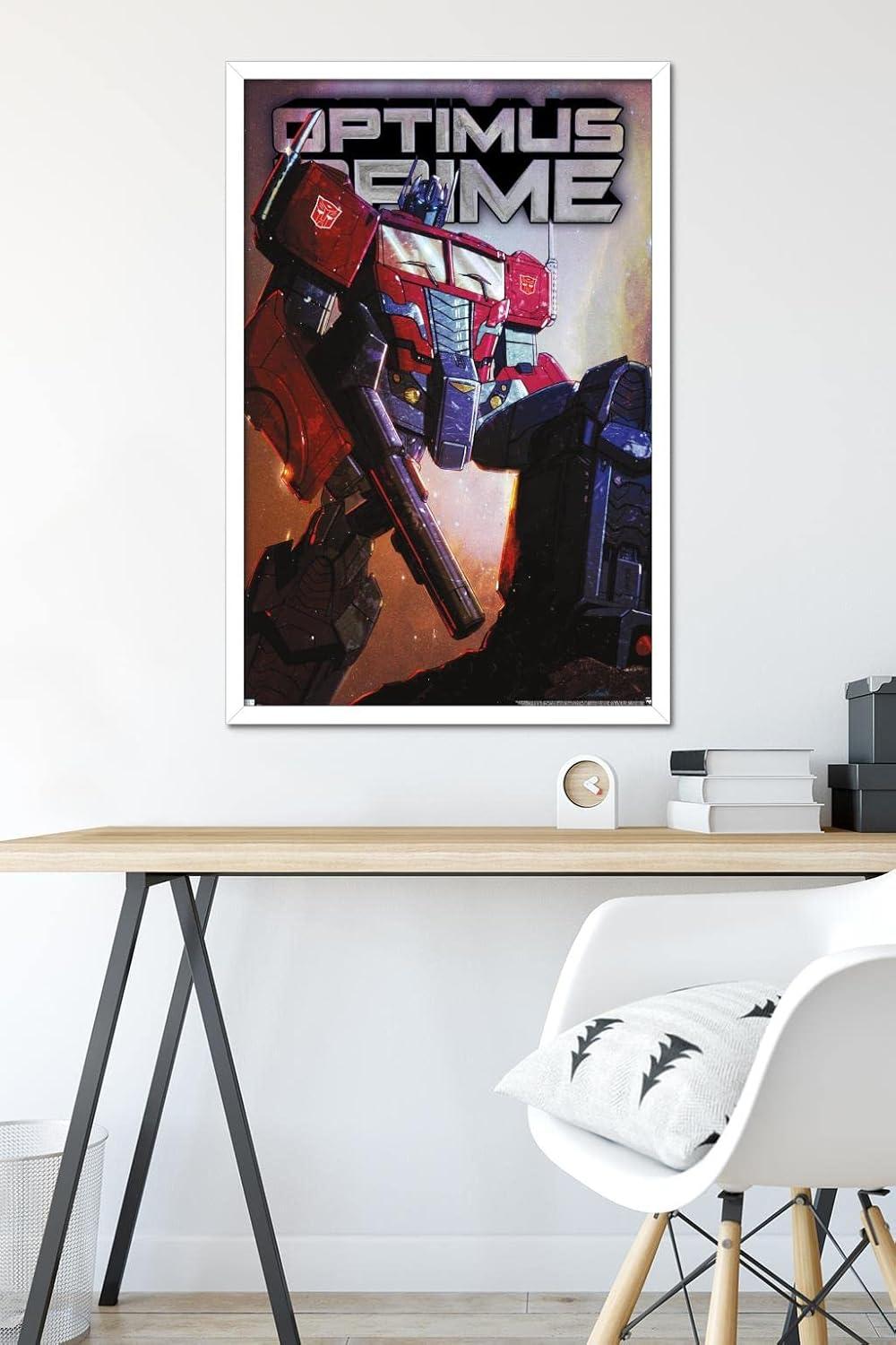 image:imageHasbro Transformers Optimus Prime Wall Poster 34Lquot x 224Wquot Poster ampamp Clip BundleWhite Framed Version