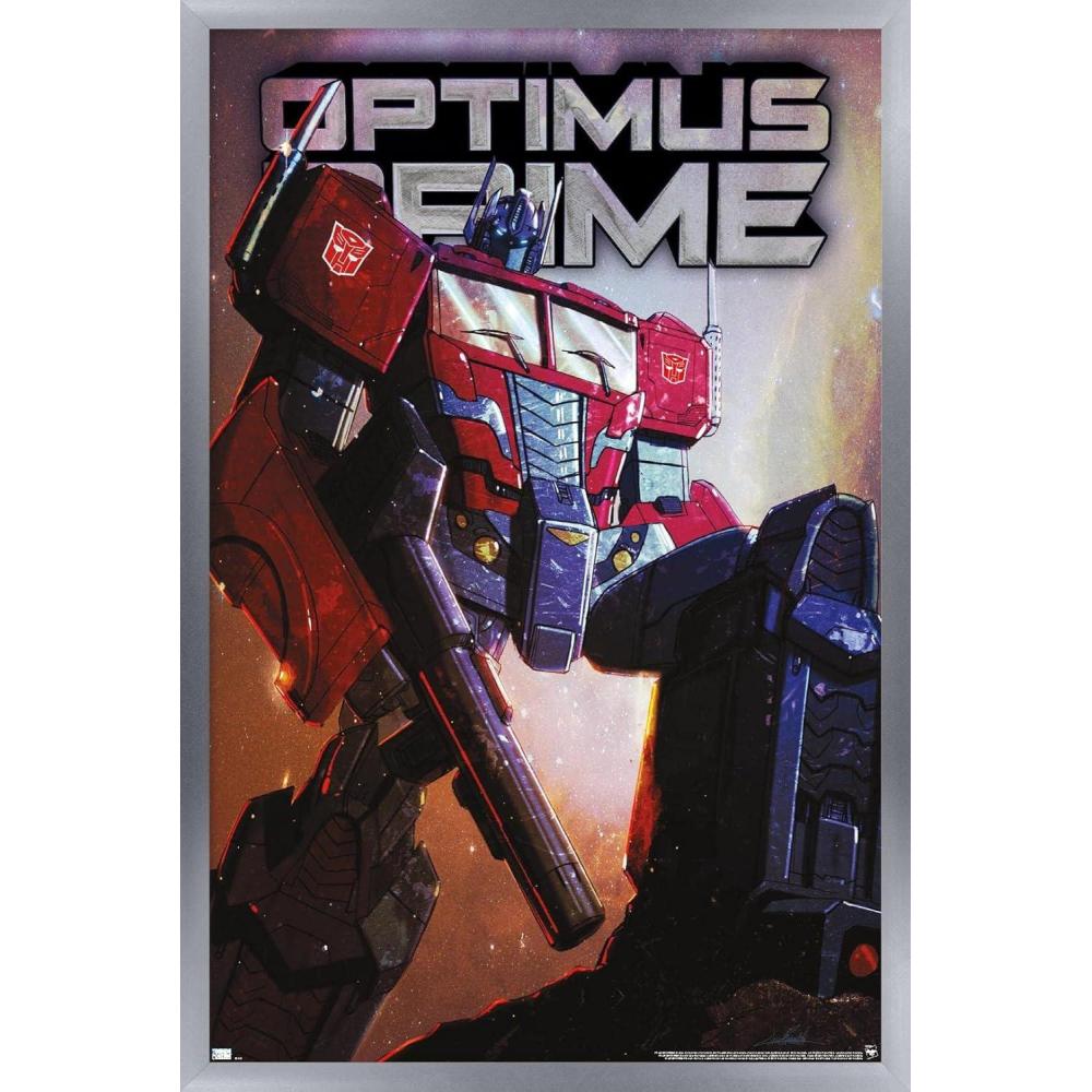 image:imageHasbro Transformers Optimus Prime Wall Poster 34Lquot x 224Wquot Poster ampamp Clip BundleSilver Framed Version