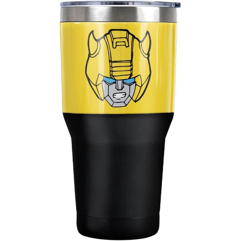 image:imageTransformers Bumblebee Head Stainless Steel Tumbler 30 oz Coffee Travel Cup Vacuum Insulated ampamp Double Wall with Leakproof Sliding Lid30 Ounces