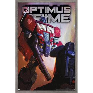 Hasbro Transformers – Optimus Prime Wall Poster, 34L” x 22.4W”, Poster & Clip Bundle(Barnwood Framed Version)