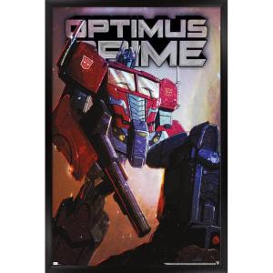 Hasbro Transformers – Optimus Prime Wall Poster, 34L” x 22.4W”, Poster & Clip Bundle(Black Framed Version)