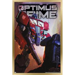 Hasbro Transformers – Optimus Prime Wall Poster, 34L” x 22.4W”, Poster & Clip Bundle(Gold Framed Version)