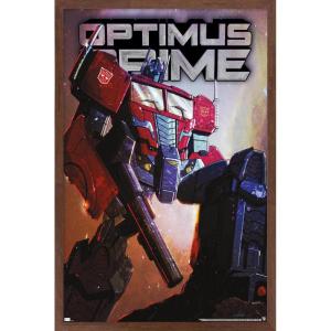 Hasbro Transformers – Optimus Prime Wall Poster, 34L” x 22.4W”, Poster & Clip Bundle(Mahogany Framed Version)