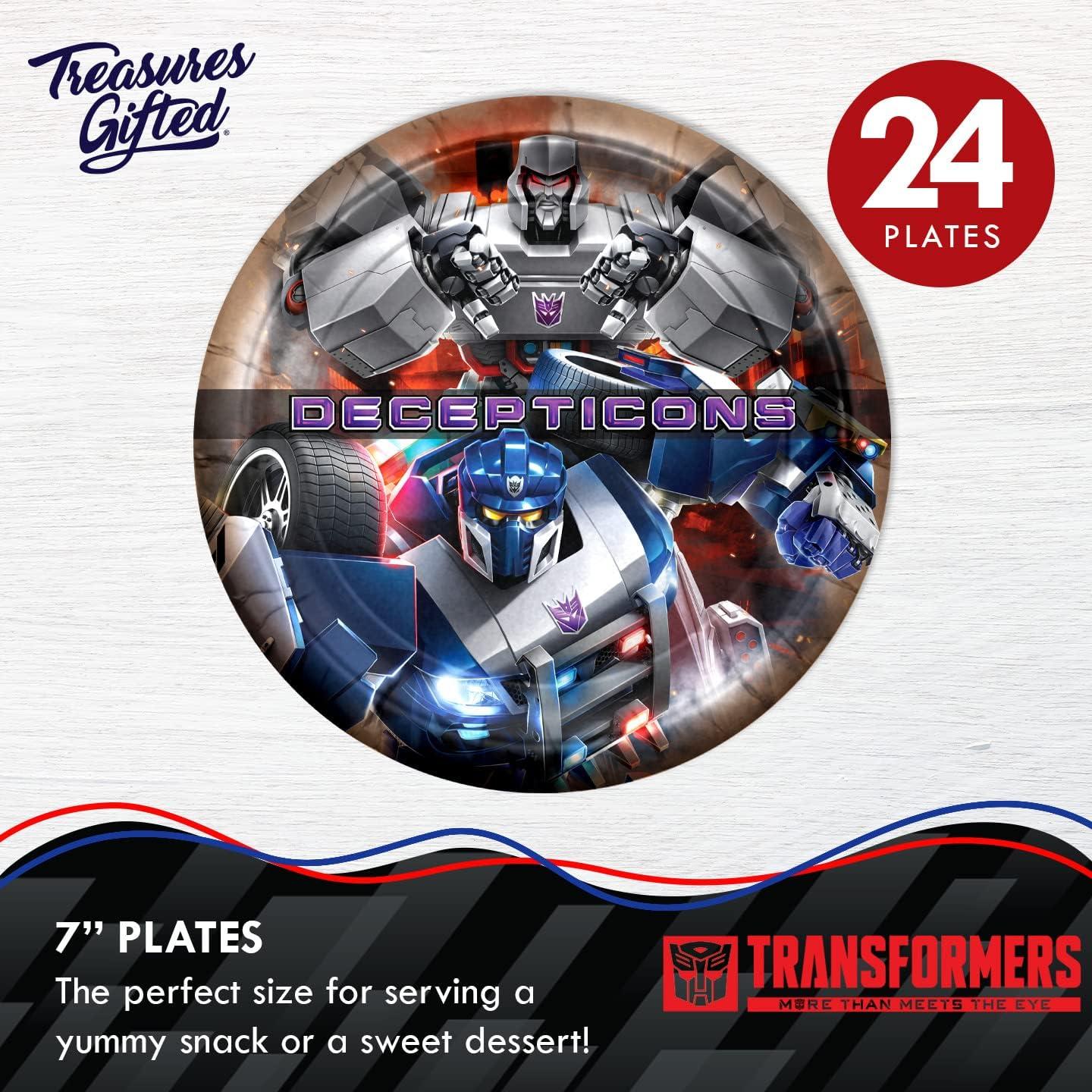 image:imageTreasures Gifted Officially Licensed Transformers Birthday Party Supplies 16ct 7in Autobots Party Plates Transformers Birthday Decorations Disposable Paper PlatesDecepticons