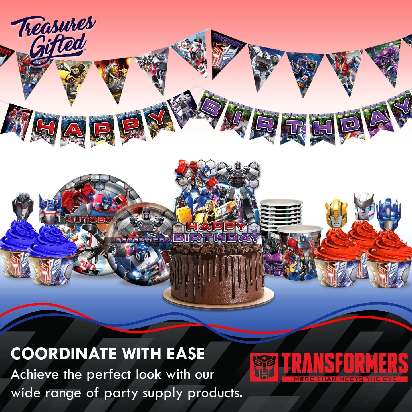image:imageTreasures Gifted Officially Licensed Transformers Birthday Party Supplies 16ct 7in Autobots Party Plates Transformers Birthday Decorations Disposable Paper PlatesDecepticons