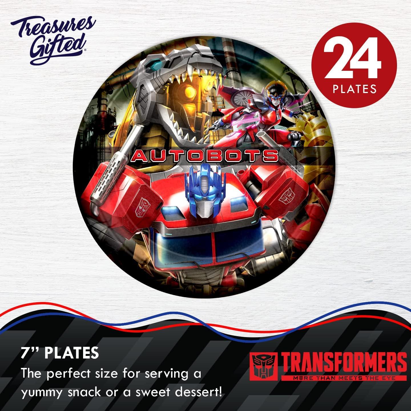 image:imageTreasures Gifted Officially Licensed Transformers Birthday Party Supplies 16ct 7in Autobots Party Plates Transformers Birthday Decorations Disposable Paper PlatesAutobots