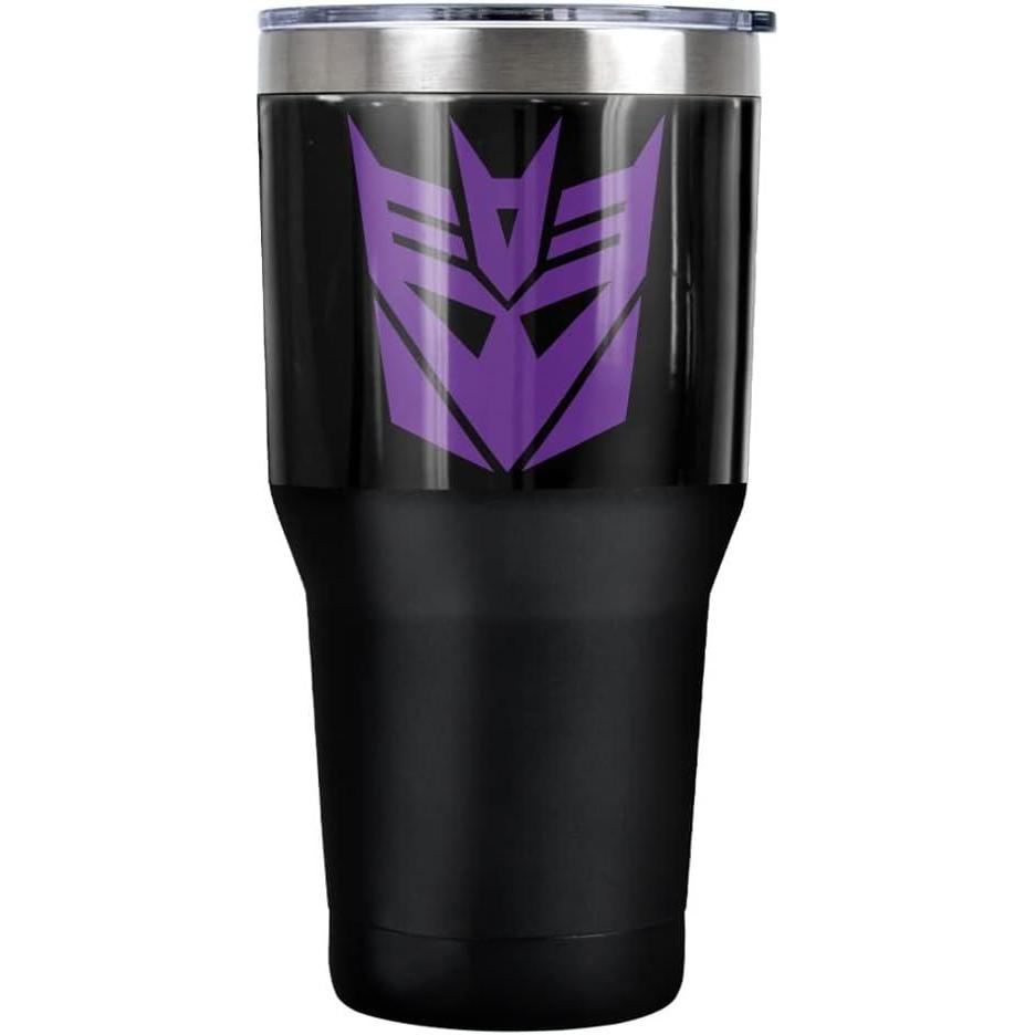 image:imageTransformers Decepticon Stainless Steel Tumbler 30 oz Coffee Travel Cup Vacuum Insulated ampamp Double Wall with Leakproof Sliding Lid