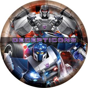 Treasures Gifted Officially Licensed Transformers Birthday Party Supplies – 16ct 7in Autobots Party Plates – Transformers Birthday Decorations – Disposable Paper Plates(Decepticons)