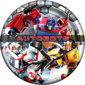 Treasures Gifted Officially Licensed Transformers Birthday Party Supplies – 16ct 9in Decepticons Party Plates – Transformers Birthday Decorations – Disposable Paper Plates(Autobots)