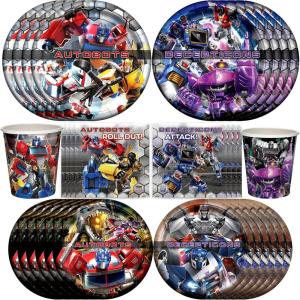 Treasures Gifted Officially Licensed Transformers Party Supplies – Serves 32 Guests – Dinnerware Classic Set for Birthday – Plates, Napkins, & Cups(Serves 16)