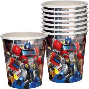 Treasures Gifted Transformers Cup Set (8ct – 9oz), Plastic, Decepticons, General Use Cup, Birthday Decorations & Supplies(Autobots)