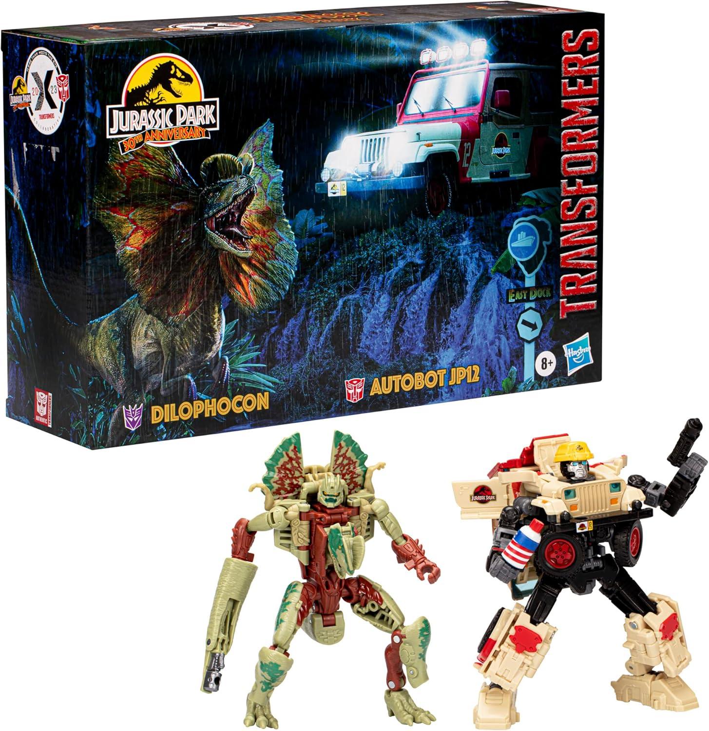 image:imageTransformers Collaborative Jurassic Park x Toys Dilophocon ampamp Autobot JP12 Action Figures for Boys and Girls Ages 8 and Up Amazon Exclusive