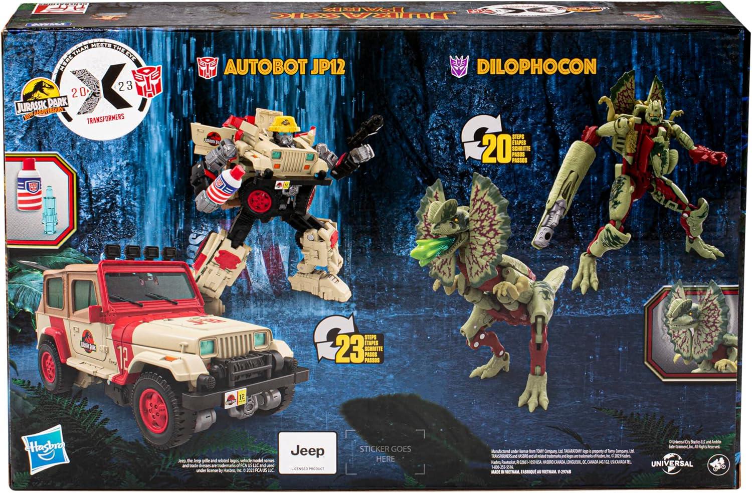 image:imageTransformers Collaborative Jurassic Park x Toys Dilophocon ampamp Autobot JP12 Action Figures for Boys and Girls Ages 8 and Up Amazon Exclusive