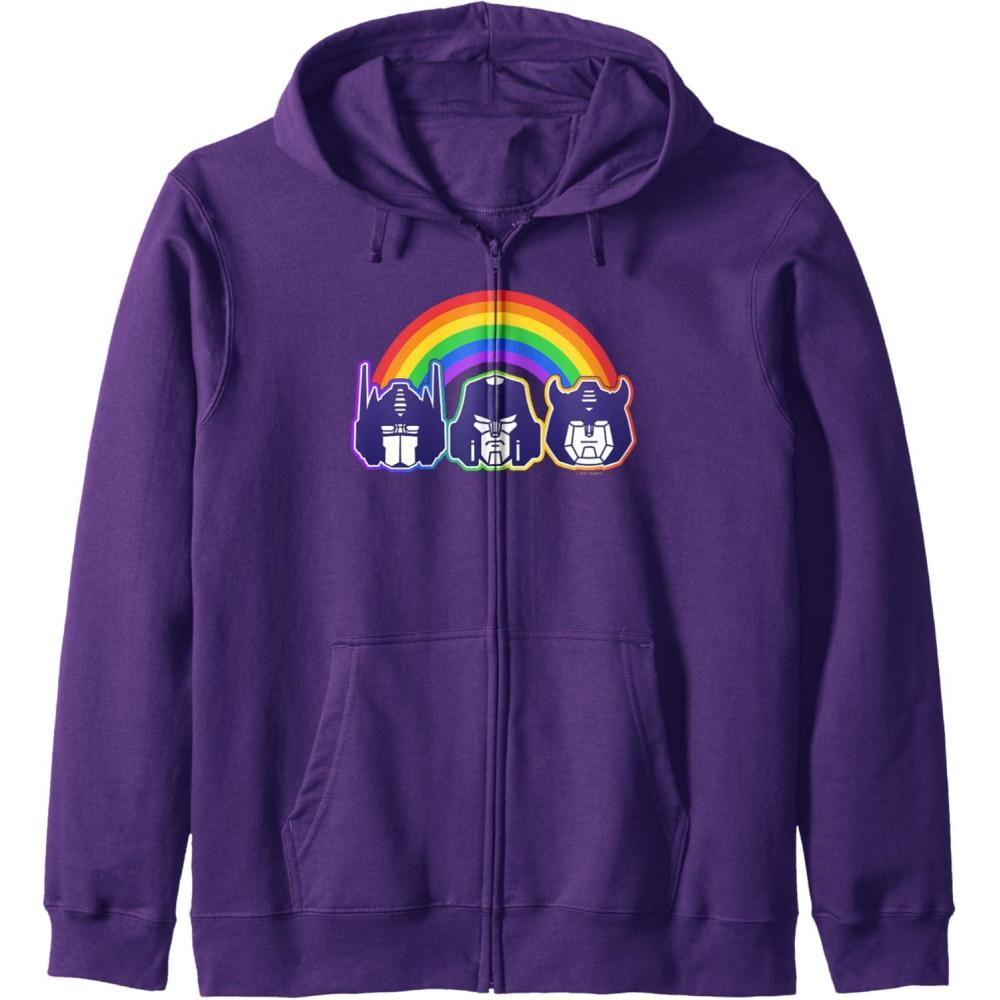 image:imageTransformers Pride Rainbow Faces Zip HoodiePurple