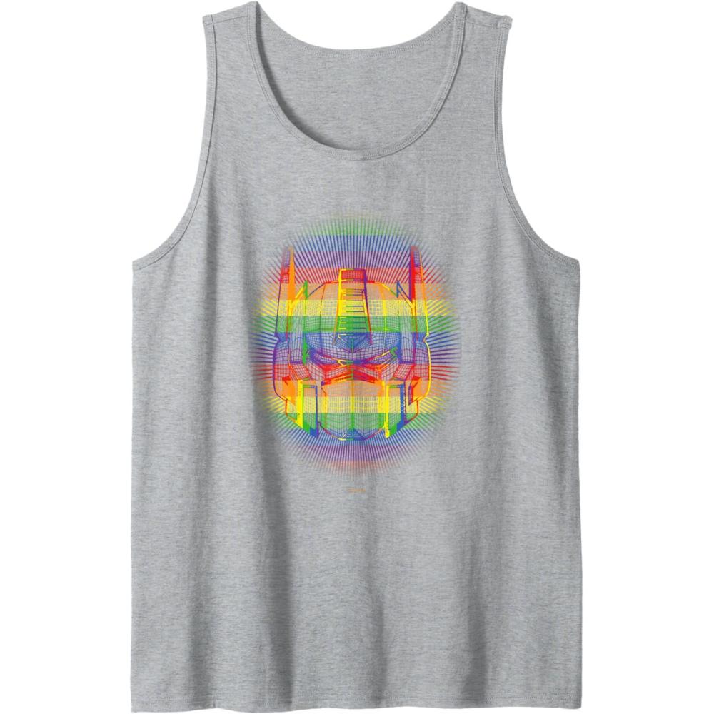 image:imageTransformers Pride Rainbow Transformer Graphic Egg Tank TopHeather Grey