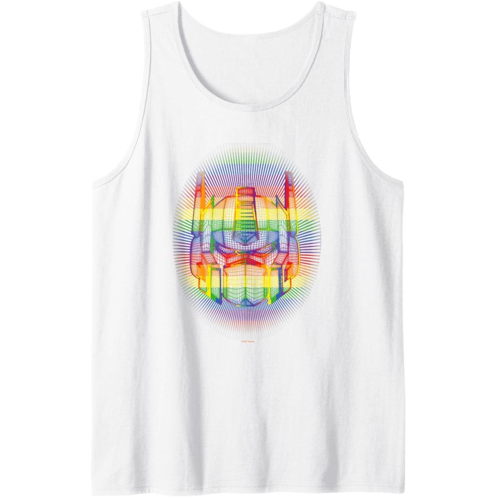 image:imageTransformers Pride Rainbow Transformer Graphic Egg Tank TopWhite