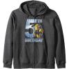 Transformers Bumblebee 5th Birthday Vintage Zip Hoodie(Dark Heather Grey)