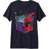 Transformers: War for Cybertron Decepticon Autobot Split Premium Tri-Blend T-Shirt(Navy Blue)