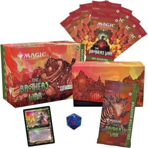 Magic The Gathering The Brothers War Gift Bundle | Foil Transformers Card, 1 Collector Booster, 8 Set Boosters, and Accessories