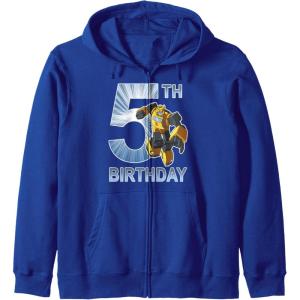 Transformers Bumblebee 5th Birthday Vintage Zip Hoodie(Royal Blue)