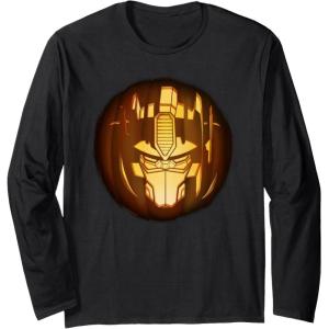Transformers Halloween Optimus Prime Pumpkin Long Sleeve T-Shirt(Black)