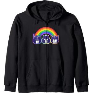 Transformers Pride Rainbow Faces Zip Hoodie(Black)