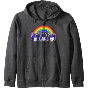 Transformers Pride Rainbow Faces Zip Hoodie(Dark Heather Grey)