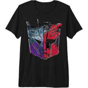 Transformers: War for Cybertron Decepticon Autobot Split Premium Tri-Blend T-Shirt(Black)