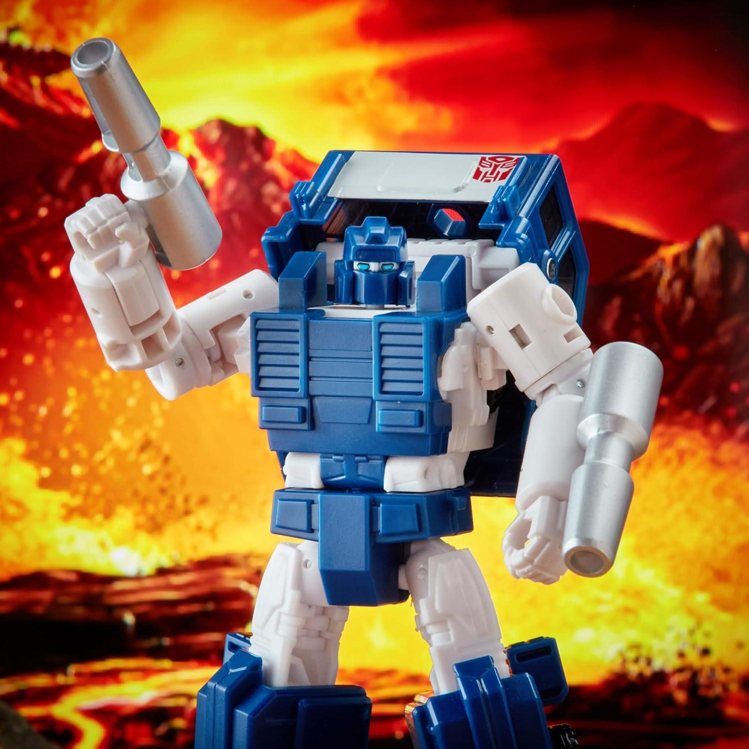 image:imageTransformers Toys Generations War for Cybertron Kingdom Deluxe WFCK32 Autobot Pipes Action Figure Kids Ages 8 and Up 55inch