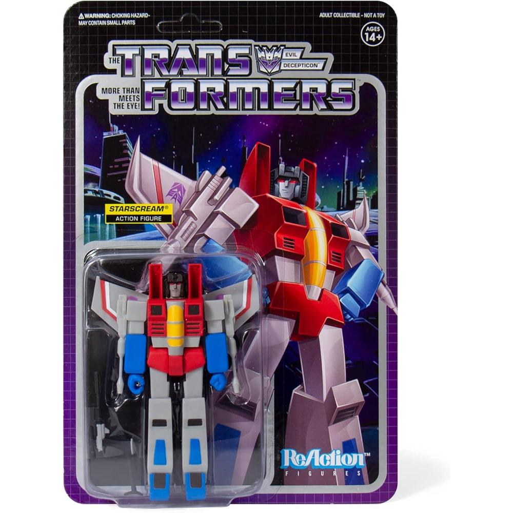 image:imageSuper7 Transformers Starscream 375quot Transformers Action Figure with Accessory Classic Cartoon Collectibles and Retro ToysStarscream